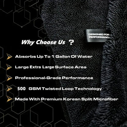 Dark Gray Car Microfiber Towel - Oversized Ultra Absorbent Cleaning Cloth for Car Wash & Detailing