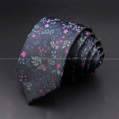 Men’s Wedding Floral Necktie - Wave Fireworks Meteor Flower Design Tie for Groom, Business & Formal Accessories Gift