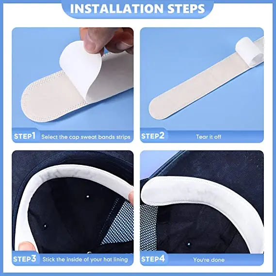 Invisible Sweat Absorber Liner Pads – Summer Baseball Cap Sweatband & Hat Size Reducer Stickers