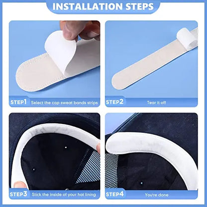Invisible Sweat Absorber Liner Pads – Summer Baseball Cap Sweatband & Hat Size Reducer Stickers