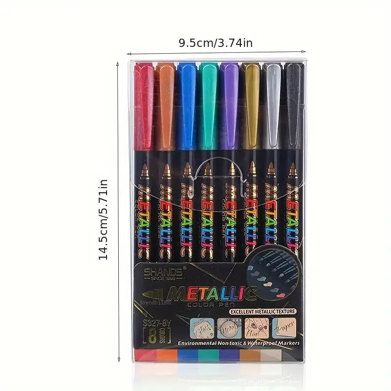 8-Pack Temporary Tattoo Pens – Liquid Ink for Body Art, Parties & Celebrations