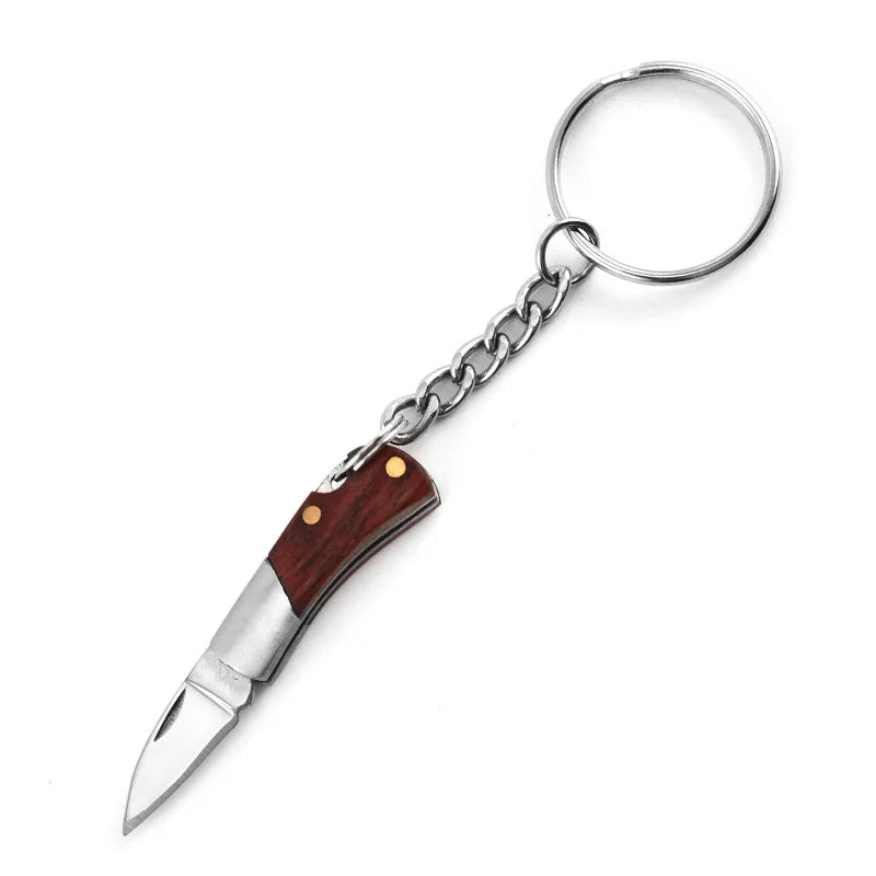 5cm Mini Folding Knife Keychain – Acrylic & Brass Portable Blade Pendant for Camping, Outdoor, and Everyday Carry