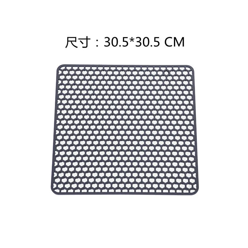 Food-Grade Silicone Hollow Insulation Mat – Non-Slip Kitchen Sink Protector & Desktop Table Mat