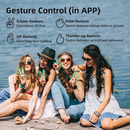 HQ6 3-Axis Gimbal Handheld Stabilizer – With Fill Light, Face Tracking, Anti-Shake for Android & iPhone Video Recording