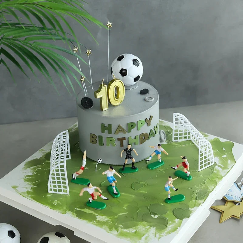 Soccer Cake Topper (Boy) – Football Party Decorations & Happy Birthday Cake Picks for Kids