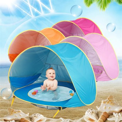 Portable Baby Beach Tent – UV Protection Sun Shelter for Infant, Outdoor Play & Swimming Pool Toy House