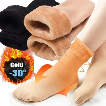 5 Pairs Women’s Winter Thick Thermal Socks — Warm Cashmere Wool Nylon Short Socks for Snow, Boots & Home