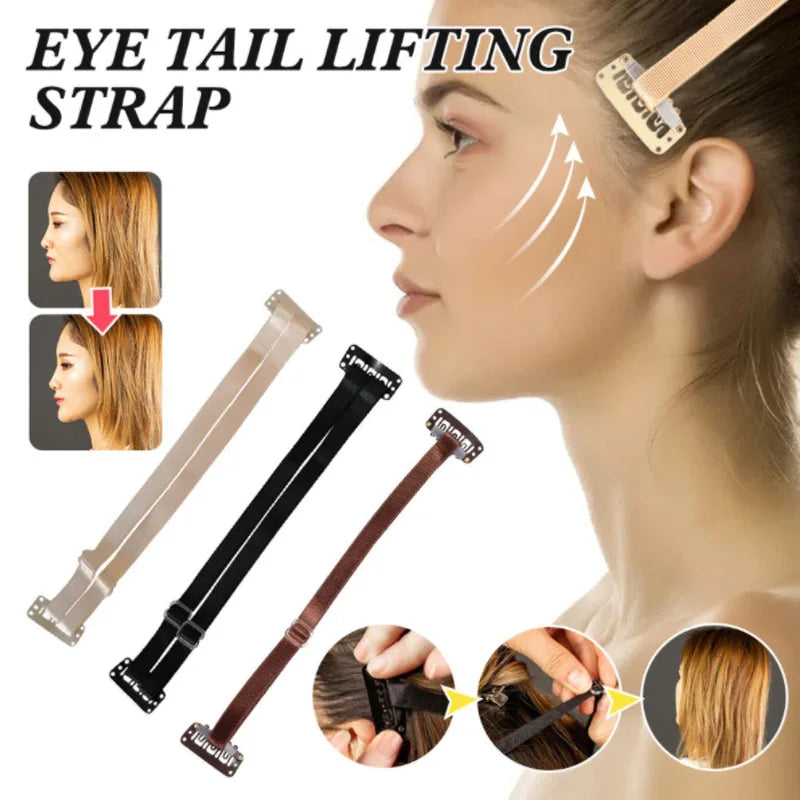Eye & Eyebrow Lifting Stretch Band - Adjustable Fox Eye Elastic Hair Band with BB Clips