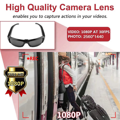 1080P HD Mini Glasses Camera - Wearable Video Recorder for Outdoor Sports & Hands-Free Recording