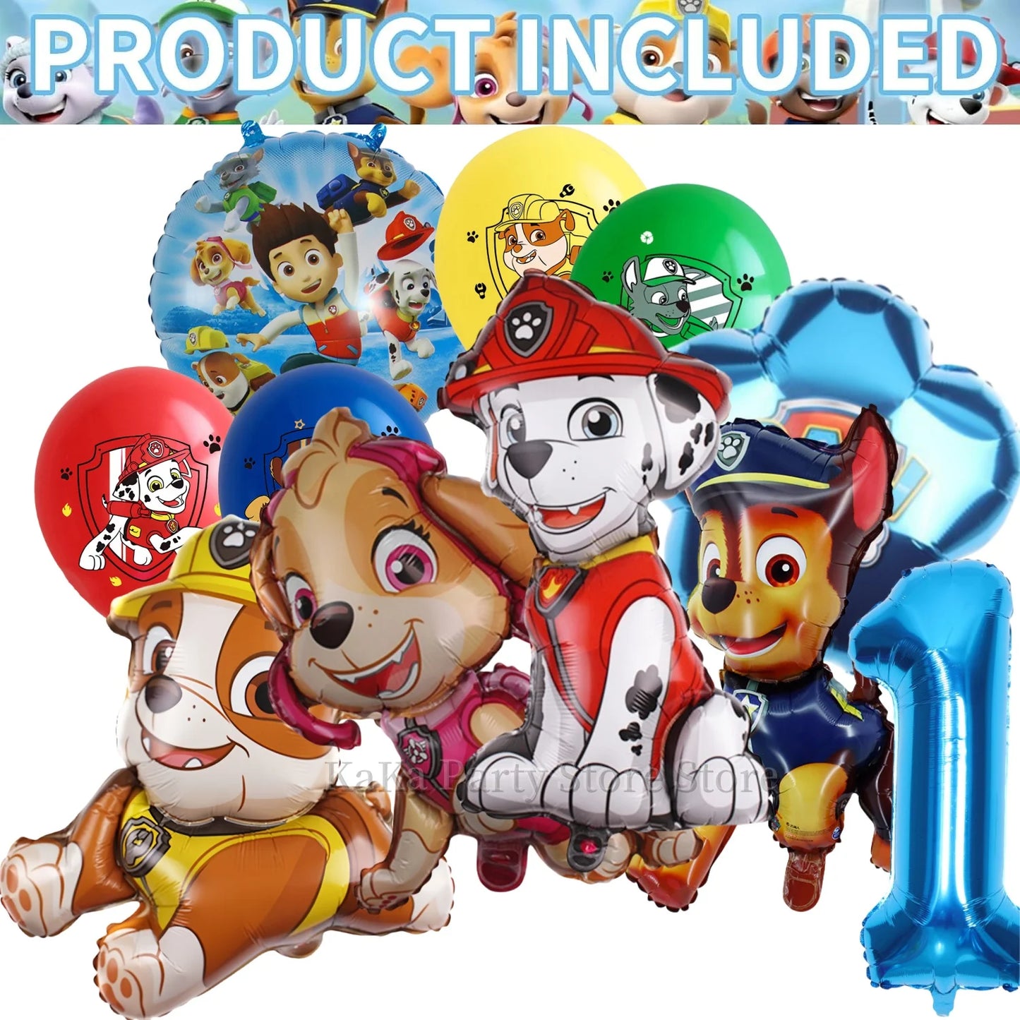 PAW Patrol Birthday Party Supplies Set – Tablecloth, Plates, Cups & Balloons Kids Party Decor for Birthday, Baby Shower & Favors