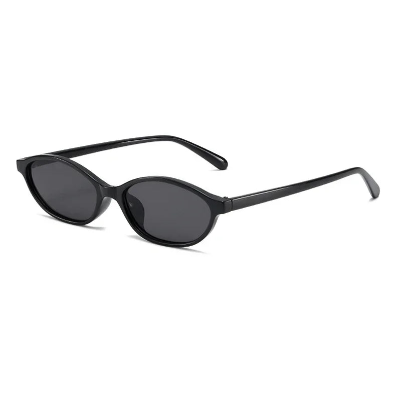 Retro Oval Frame Sunglasses — Trendy Small Frame Punk Cat Eye Sunshade Glasses, Personalized Fashion Sun Protection Eyewear