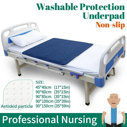 Washable Incontinence Urinary Bed Pad – Thickened Waterproof Reusable Mattress for Elderly, Adult, Paralyzed & Bedridden Care