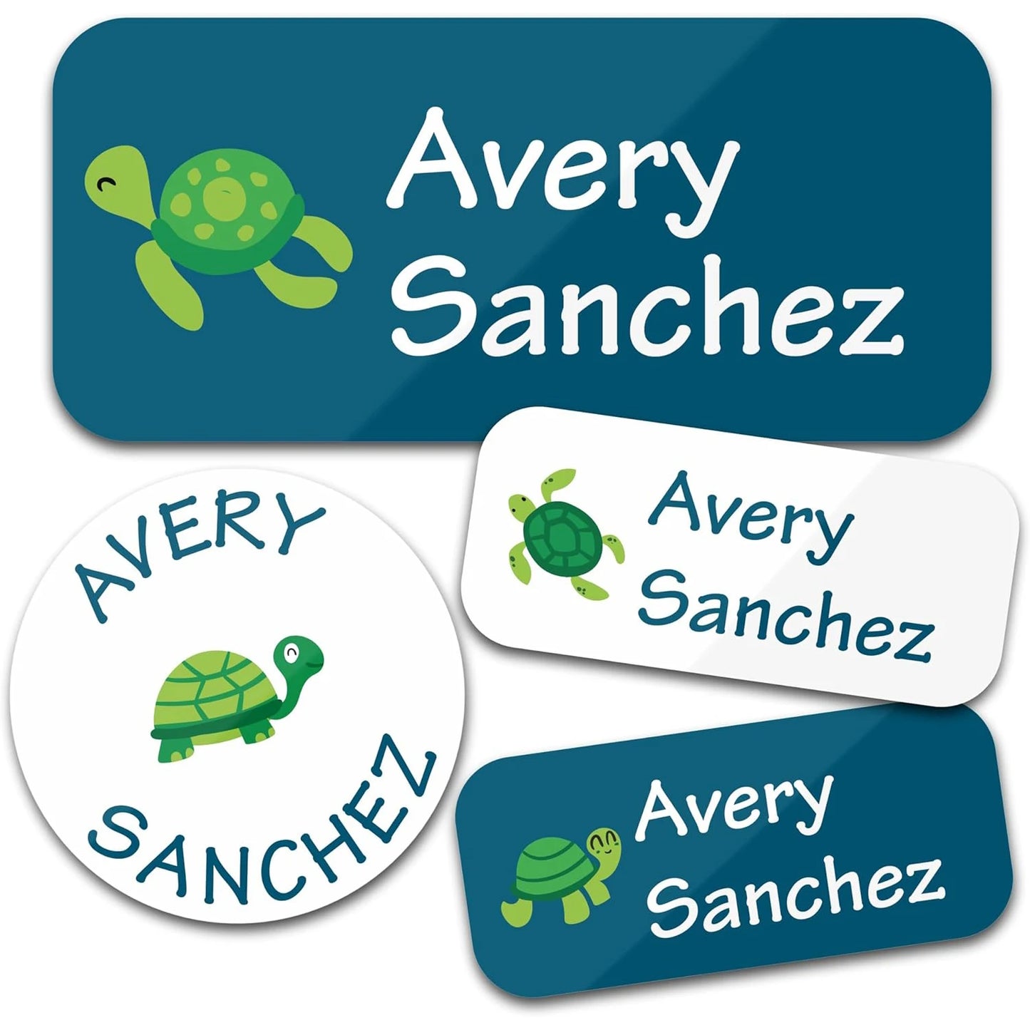 140PCS Custom Waterproof Name Stickers - Cartoon Personalized Labels for Clothes & Personal Items