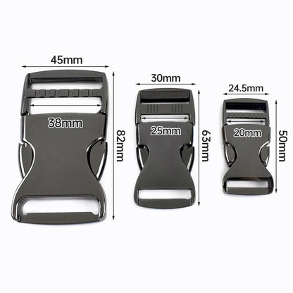 Metal Side Release Buckles Set – 20/25/38mm Backpack Strap Clips & Webbing Clasps for Bags, Dog Collars & Hardware Accessories (2–5Pcs)
