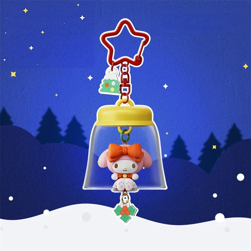 Sanrio HOLLY BOX Cartoon Light-Up Bell Ornament - Christmas Tree Decoration and Cute Bag Pendant