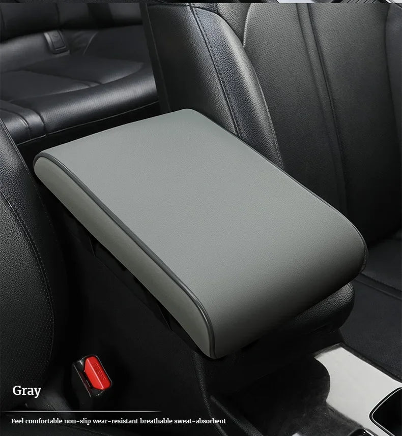 PU Leather Car Armrest Pad – Universal Heightened Center Console Cushion, Comfortable Armrest Cover (31cm x 20cm x 4.5cm)