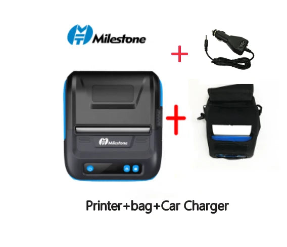 Milestone 80mm Portable Thermal Label Printer – Bluetooth Pocket Receipt Printer, 2-in-1 Mini Printer for Android & iOS Mobile Use
