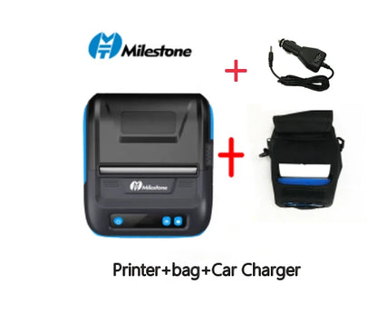 Milestone 80mm Portable Thermal Label Printer – Bluetooth Pocket Receipt Printer, 2-in-1 Mini Printer for Android & iOS Mobile Use