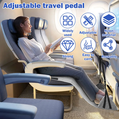 Portable Airplane & Travel Foot Rest Hammock – Adjustable Footrest for Plane, Train, Car, Office
