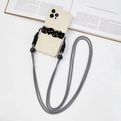 Cute Cartoon Cat & Dog Phone Lanyard – Adjustable Crossbody Shoulder Strap, Back Clip Hanging for Universal Mobile Phones