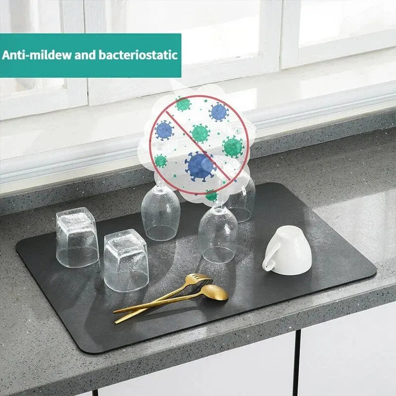 Absorbent Coffee Mats | Solid Color Tableware, Dish Drying Pad, Bottle Placemat & Kitchen Floor Rug