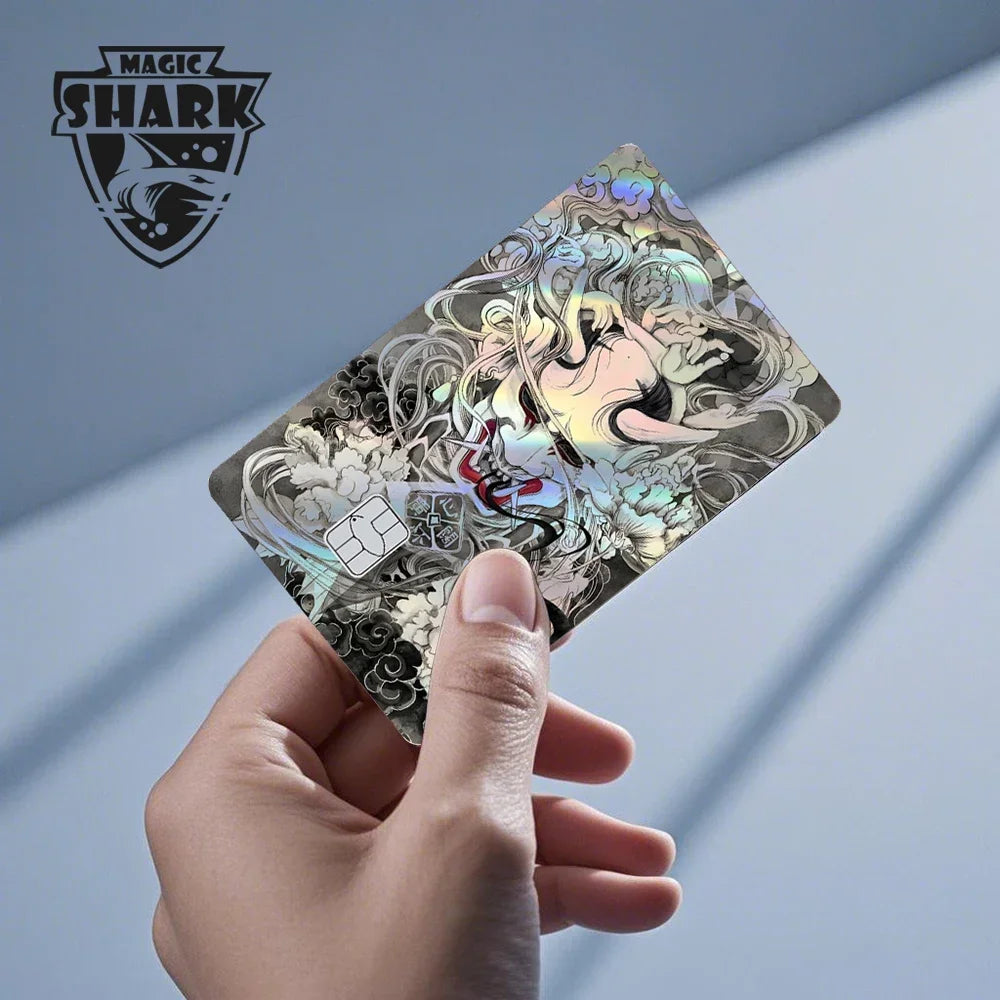 Magic Shark Evil FBI Holographic Laser Money & Card Sticker – Shiny Credit, Bank, Debit Film Cover