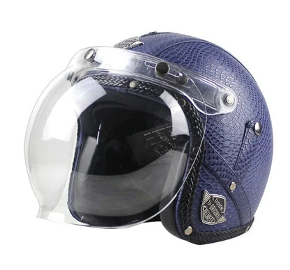 Motorcycle Helmet Bubble Visor – Anti-Fog UV Protection HD Lens for Retro Open Face Helmets