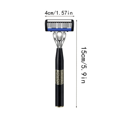Men’s 7-Layer Stainless Steel Safety Razor – Washable Manual Shaver with Beard Guard & Metal Razor Holder