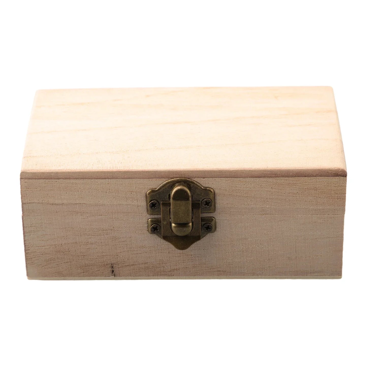 Wooden Jewelry Storage Box with Lid — Square Hinged Craft Box for DIY, Home Decor, and Mother's Day Gift