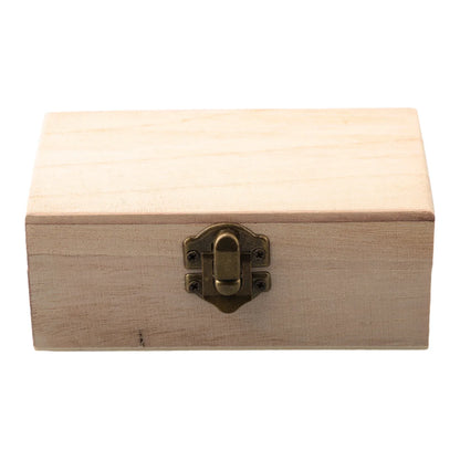 Wooden Jewelry Storage Box with Lid — Square Hinged Craft Box for DIY, Home Decor, and Mother's Day Gift