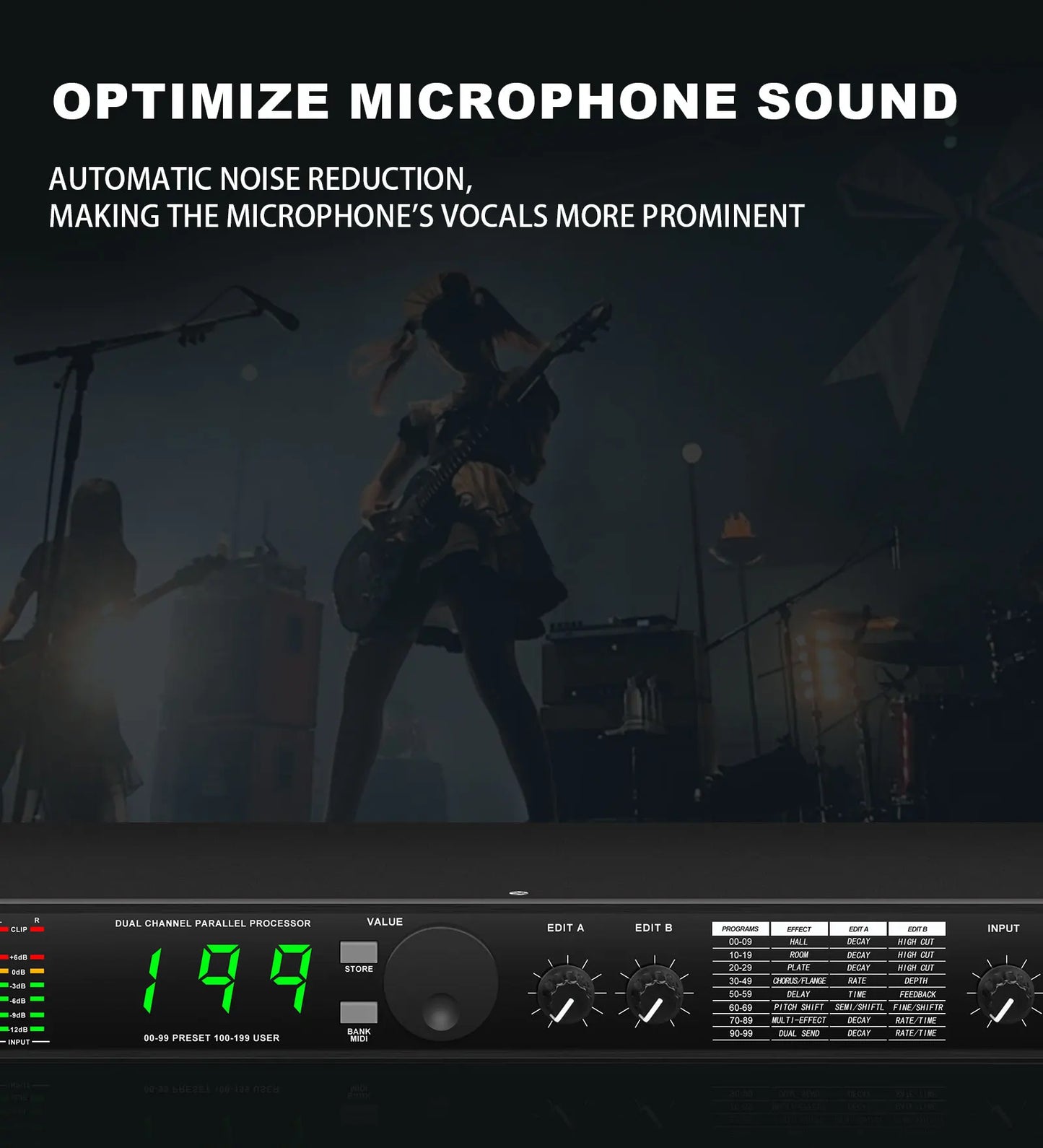 Professional Digital Reverberation DSP Processor - Multi-Effect Audio Equalizer for Enhanced Sound