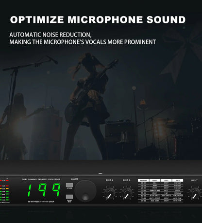 Professional Digital Reverberation DSP Processor - Multi-Effect Audio Equalizer for Enhanced Sound