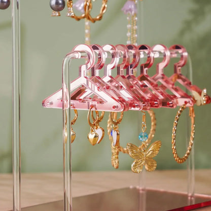 16pcs Hanger-Shaped Jewelry Holders – Personalized Earring Display Racks & Organizer Stands