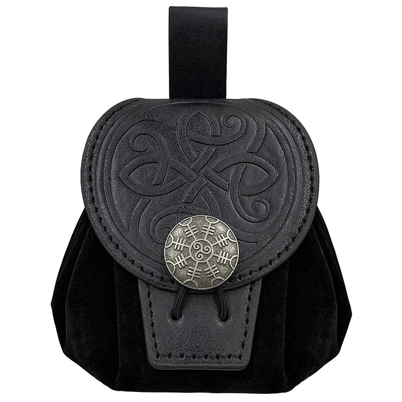 Steampunk PU Leather Fanny Pack for Men – Medieval Cosplay Waist Bag, Coin Purse, Hip Belt Bag