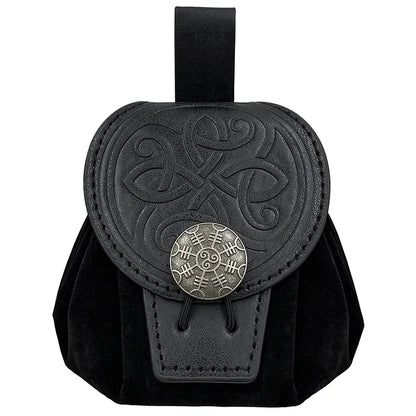 Steampunk PU Leather Fanny Pack for Men – Medieval Cosplay Waist Bag, Coin Purse, Hip Belt Bag