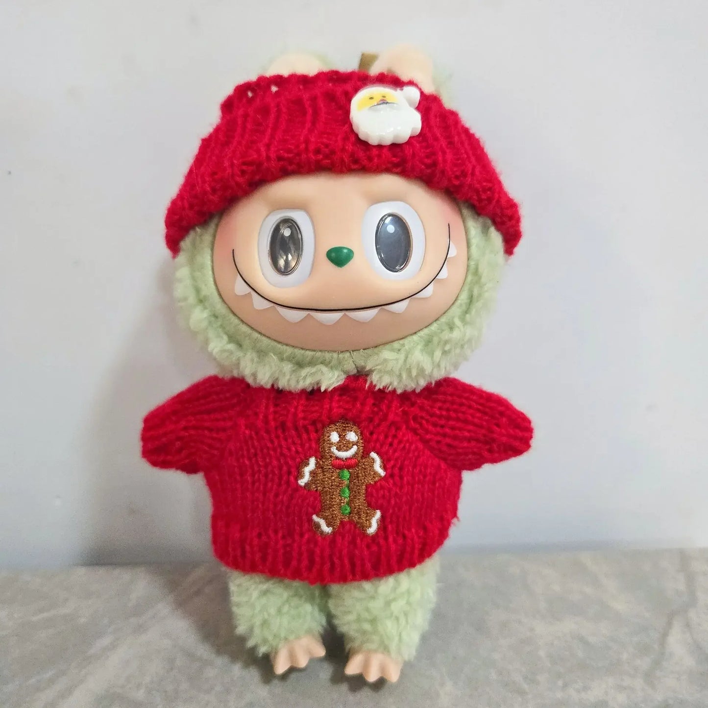 15–17cm Labubu Doll Clothes – Christmas Hat, Scarf & Elk Snowman Plush Outfit Set, New Year Gift