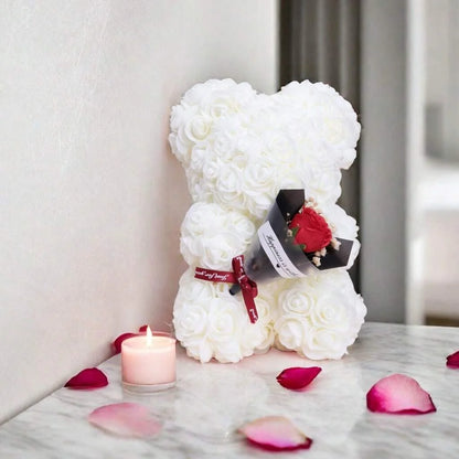 Foam Rose Teddy Bear Bouquet – Ideal Gift for Weddings, Mother’s Day, Teachers, Nurses & Celebrations