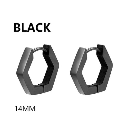 Stainless Steel Triangle Earrings - Unisex Punk Rock Geometric Push-Back Jewelry for Men & Women