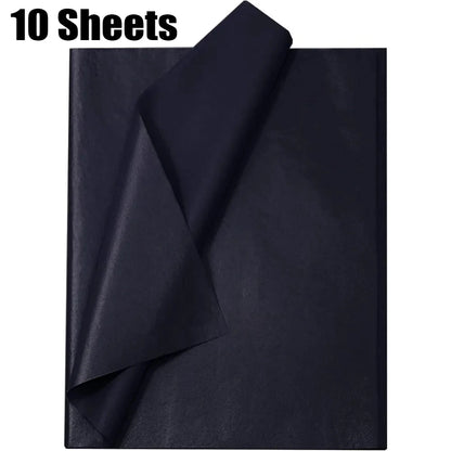 Black Tissue Paper Sheets - 10-100pcs Gift Wrapping Craft Paper for DIY Art and Flower Decoration