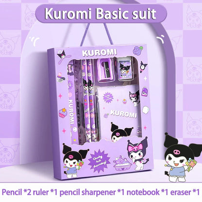 Sanrio Kawaii Stationery Gift Box – 12-Piece School Supplies Set with Kuromi, My Melody & Cinnamoroll for Girls