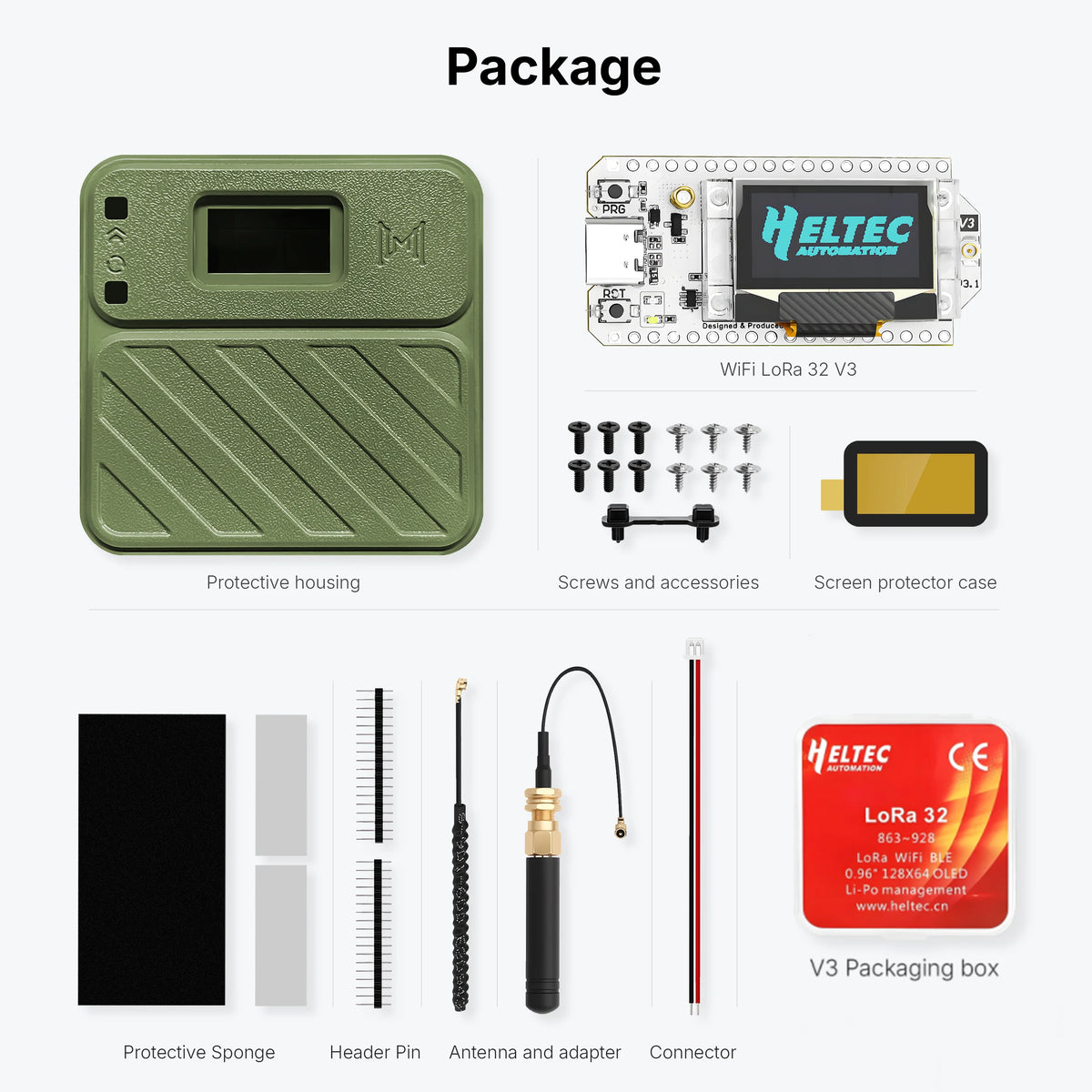 Heltec WiFi LoRa 32 V3 868MHz Development Board - ESP32 SX1262 IoT Kit with Case for Meshtastic, Arduino and LoRaWAN
