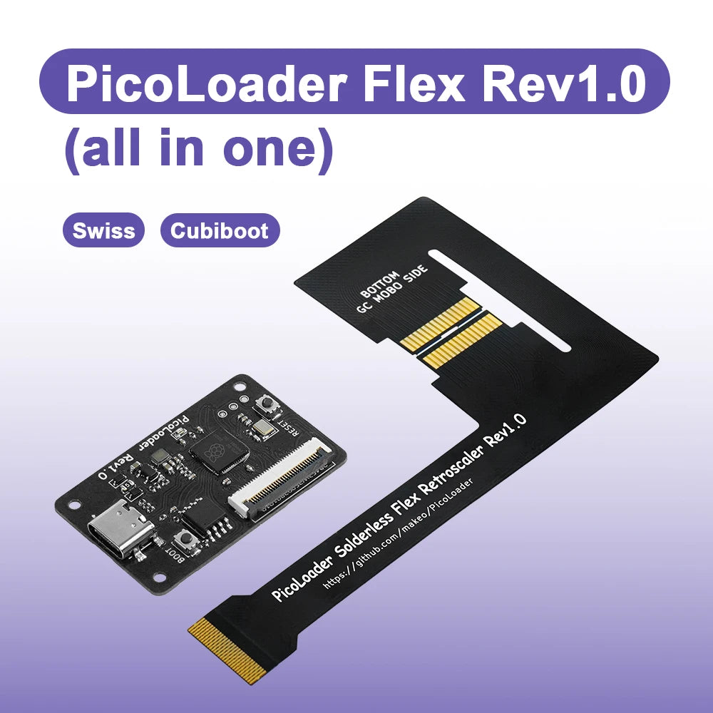 RetroScaler PicoLoader Flex Cable - No-Solder SD2SP2 SDGecko Adapter for GameCube Console