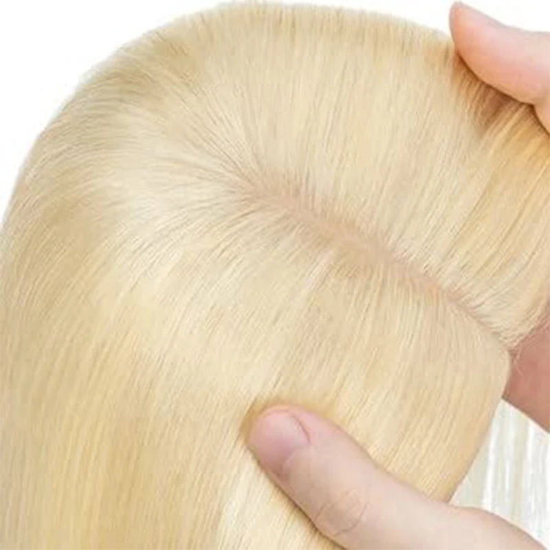 Silk Top Base Clip-In Hair Topper for Women – Real Human Hair Extension, Thin & Breathable Hairpiece