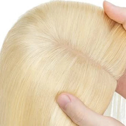 Silk Top Base Clip-In Hair Topper for Women – Real Human Hair Extension, Thin & Breathable Hairpiece