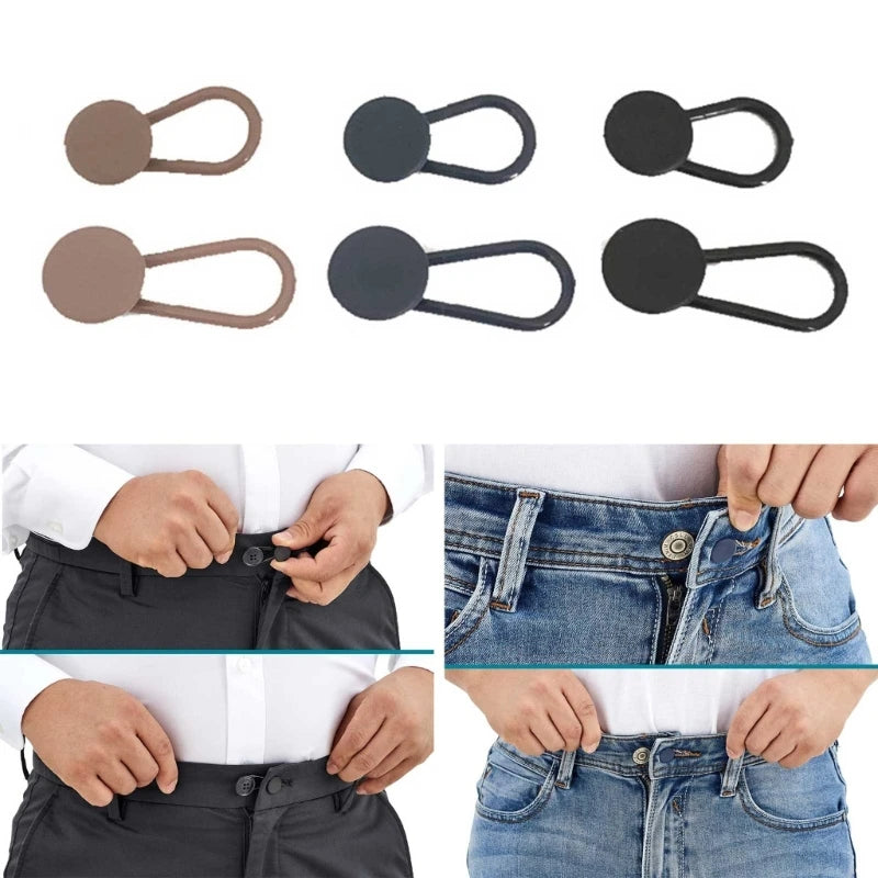Flexible Waist Extenders for Jeans & Pants - 15mm/18mm Buttons for Women & Men, Ideal for Pregnancy, Skirts - Model 87HA