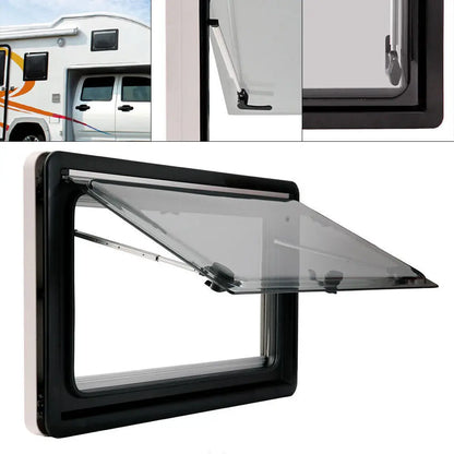 Aluminum RV Hinged Push-Out Window – Caravan & Camper Trailer Accessory, 900x500mm / 450x500mm