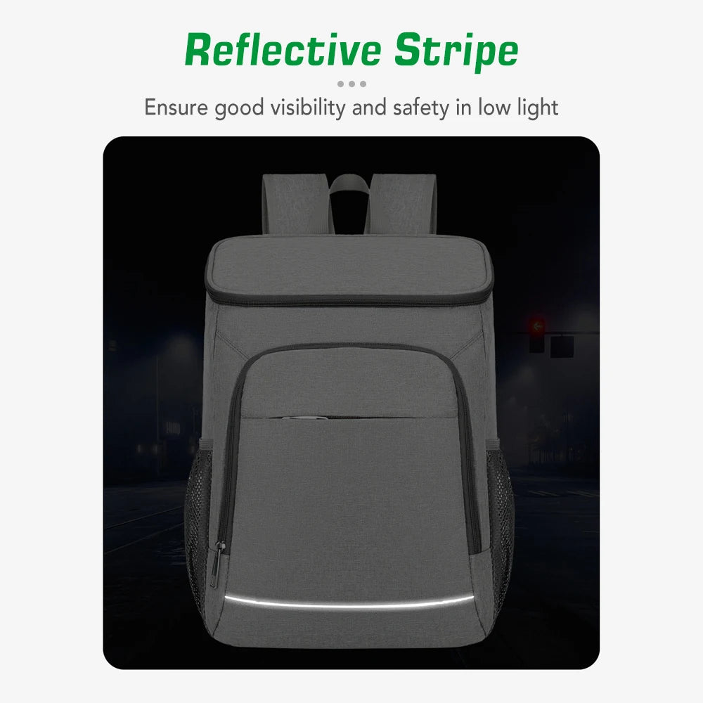 30L Leakproof Insulated Cooler Backpack: Perfect for Outdoor Camping, Hiking, Picnics, and Beach - Food Insulation Lunch Bag