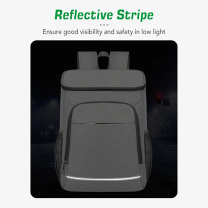 30L Leakproof Insulated Cooler Backpack: Perfect for Outdoor Camping, Hiking, Picnics, and Beach - Food Insulation Lunch Bag
