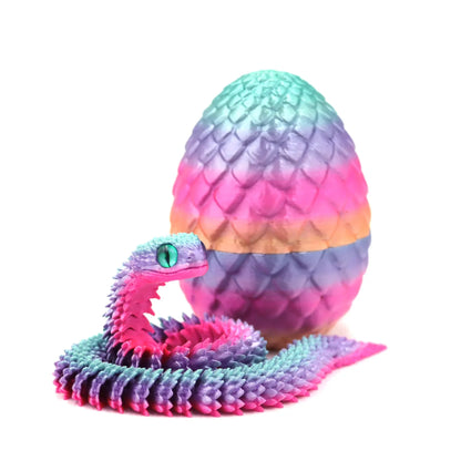 3D Printed Snake Egg Action Figure – Creative Stress Relief Rotatable Desktop Ornament & Anime-Inspired Toy Gift