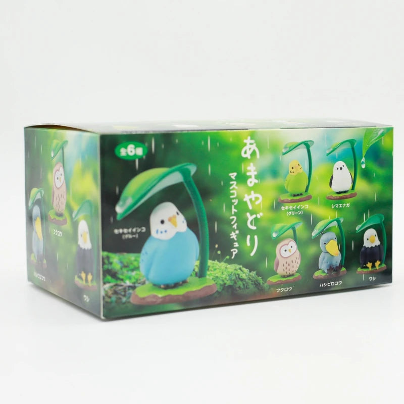 Rainy Day Animals & Birds Figurine Blind Box - Cute Leaf Hiding Collectible Ornaments & Mini Model Toys